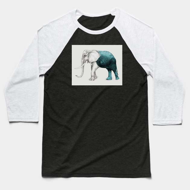 The Stone Elephant Baseball T-Shirt by Beth Thompson Art